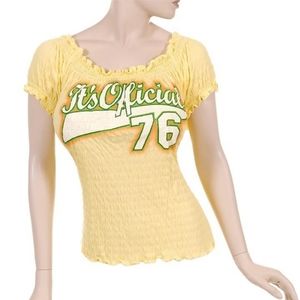 Yellow Smocked Graphic Tee XL